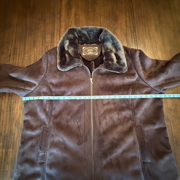 Beautiful Women's Java Brown Suede Fur Lined Midi Coat, Size Large or XL - Picture 13 of 15